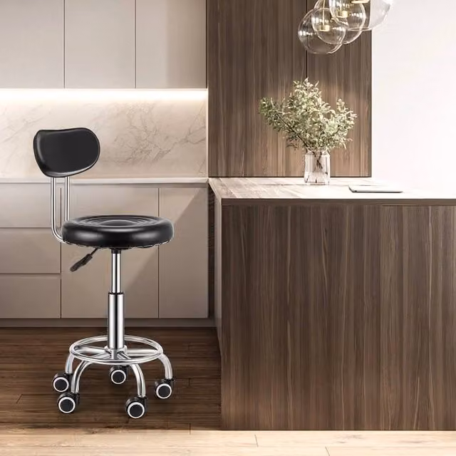 EONLION Modern Adjustable Height Kitchen Stool with Lift Bar in Black – 1