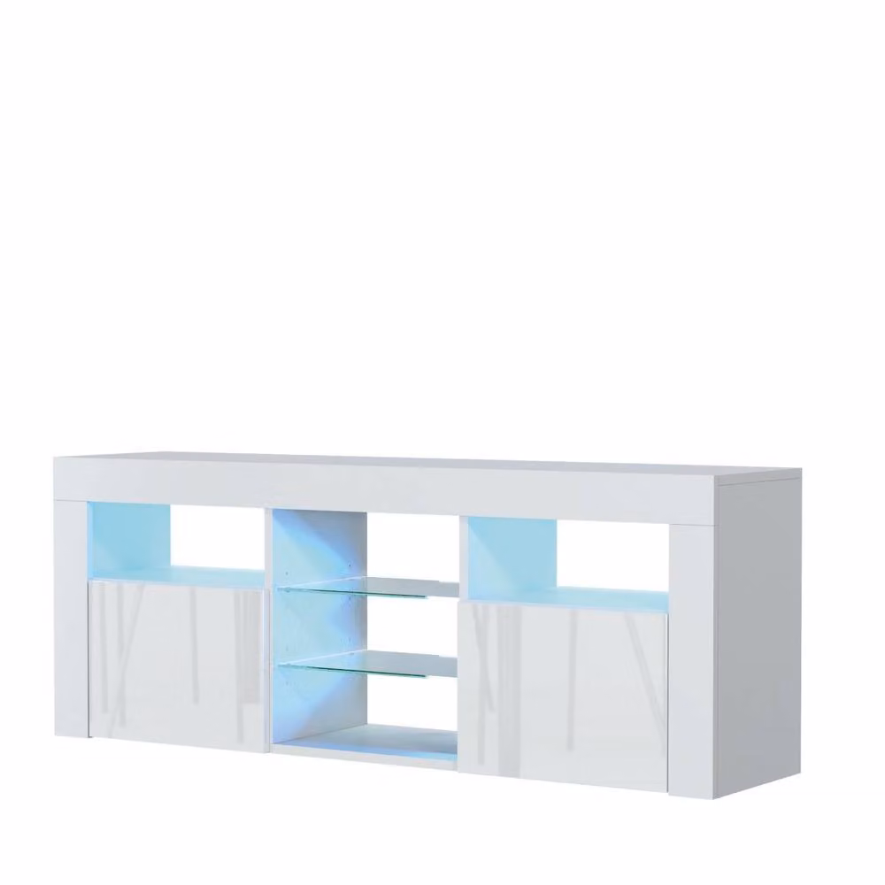 Mex Furniture LTD Pulse TV Unit in White with Glossy Finish, W: 145 cm, H: 53 cm, D: 35 cm – 4