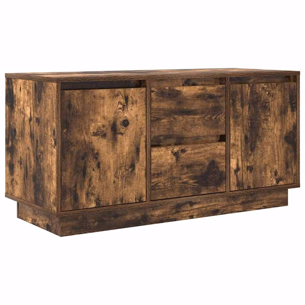 Berkfield Home TV Cabinet with LED Lights in Smoked Oak Brown, W/D/H: 100 x 41 x 50 cm – 3