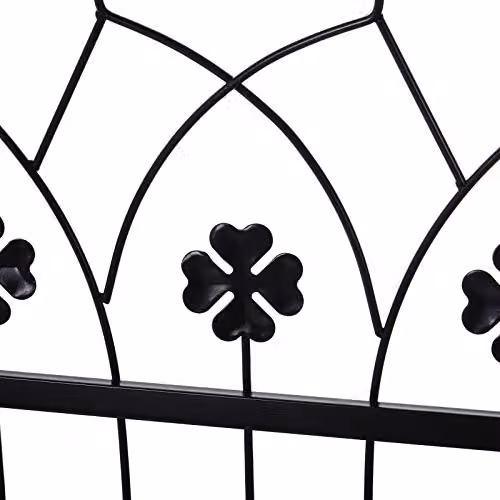 Outsunny Garden Entrance Arch Bench with Rose Trellis in Black – 6