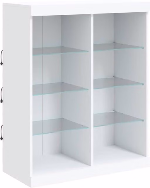 Berkfield Home White Sideboard with Integrated LED Lights W: 81 cm, D: 37 cm, H: 100 cm