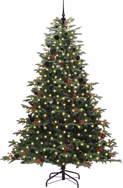 Berkfield Home Elegant Green Artificial Christmas Tree with 300 LEDs and Stand