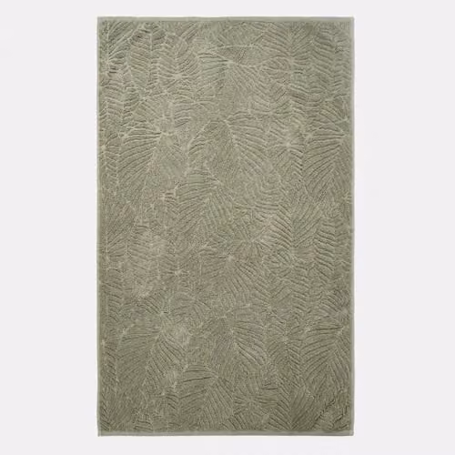 OHS Green Floral Jacquard Cotton Bath Hand Towel with Hanging Loop – 4