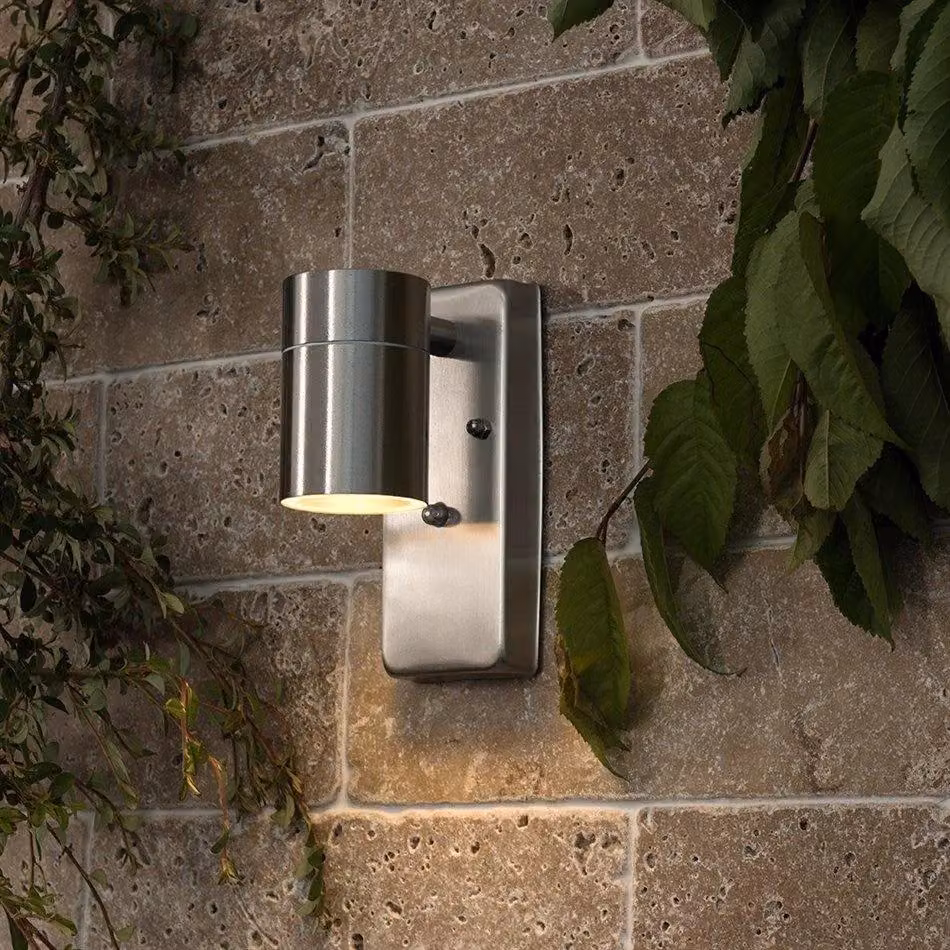 ValueLights Barrow Silver Stainless Steel Outdoor Wall Downlight with Dusk Sensor – 4