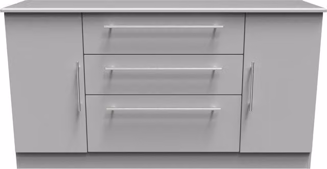 Ready Assembled 2 U Carlton Grey 2 Door 3 Drawer Wide Unit