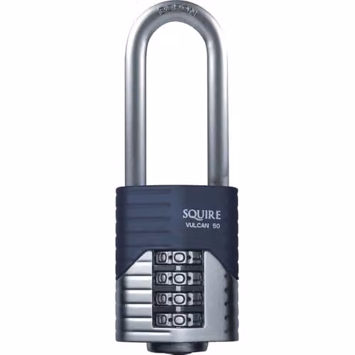 Squire Vulcan Combi 50/2.5 Heavy Duty Combination Padlock, Blue, 50 mm