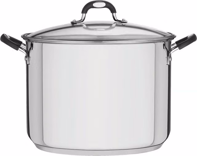 Tramontina Stainless Steel Stockpot with Glass Lid, Silver, Diameter: 30 cm, Volume: 15.4 l
