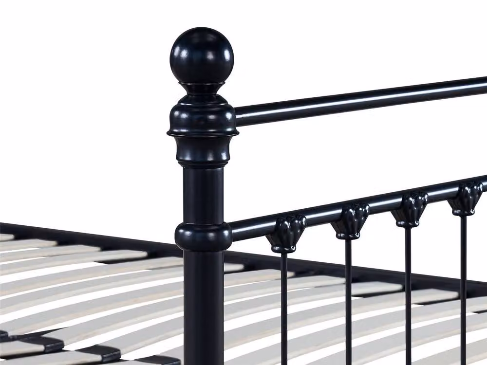 Snuggle Beds Aria Black Classic Lacquered Metal Bed Frame, W: 90 cm, D: 200 cm – 4