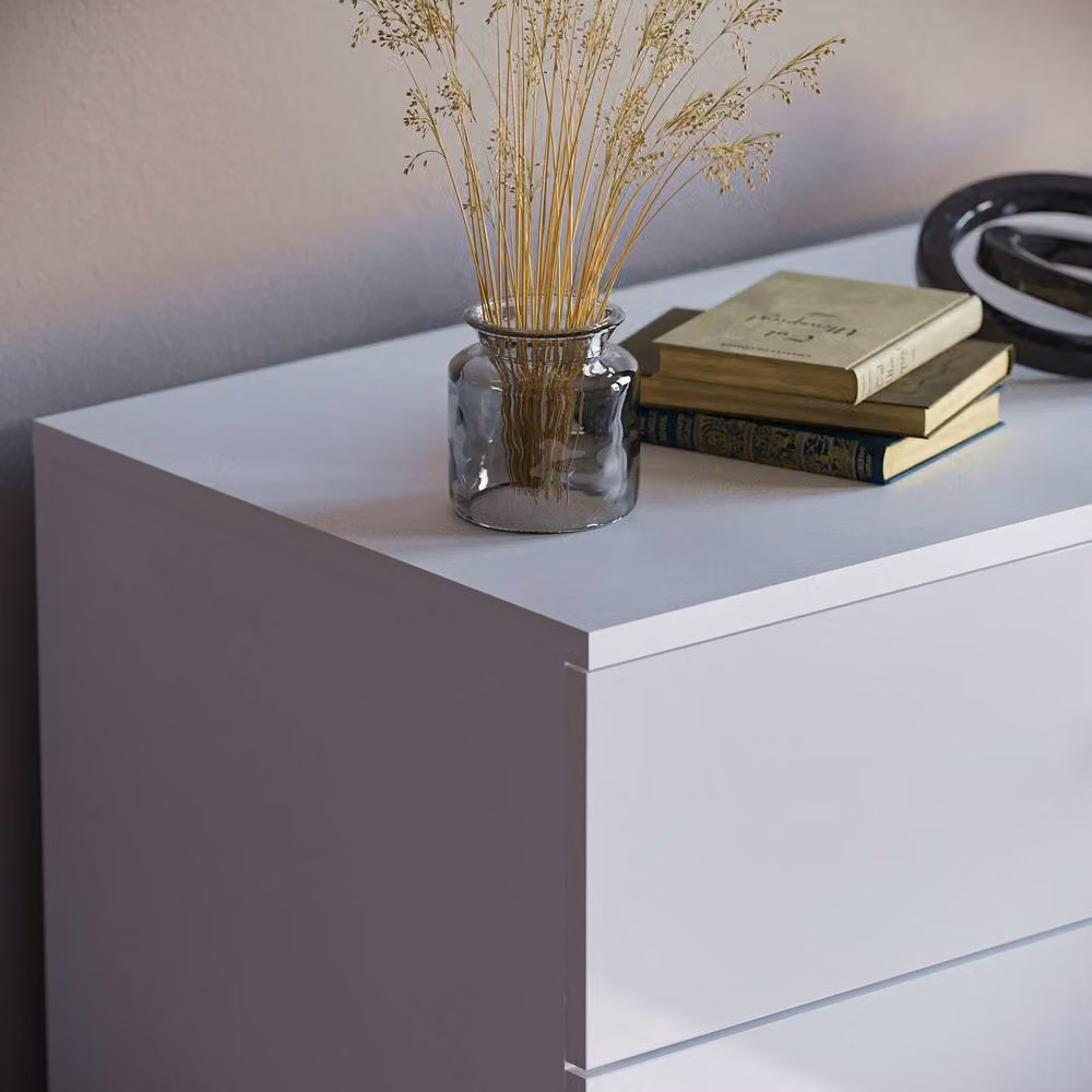 HD Designs Hulio 5 Drawer Chest of Drawers in White – 4