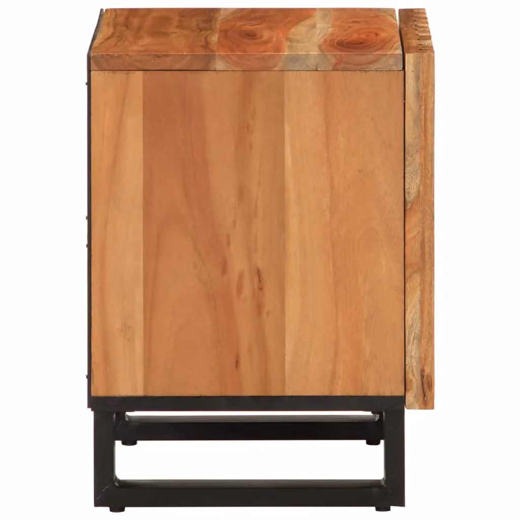 Berkfield Home Set of 2 Acacia Wood Bedside Cabinets in Brown, W/D/H: 40 x 34 x 46 cm – 4