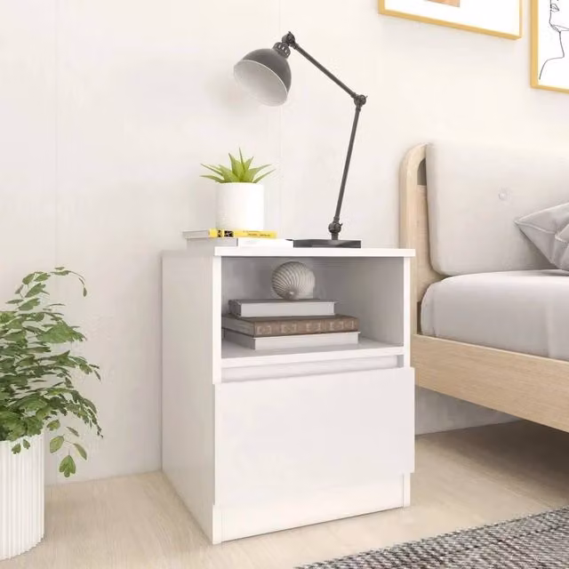 EONLION White Bed Cabinet W/D/H: 40 x 40 x 50 cm