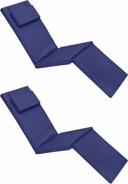 Gardenista Blue Polyester Outdoor Sun Lounger and Steamer Chair Cushion Set of 2