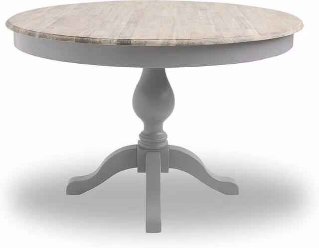 Statement Furniture Florence Round Pedestal Dining Table in Light Grey, Diameter: 120 cm, Height: 78 cm – 1