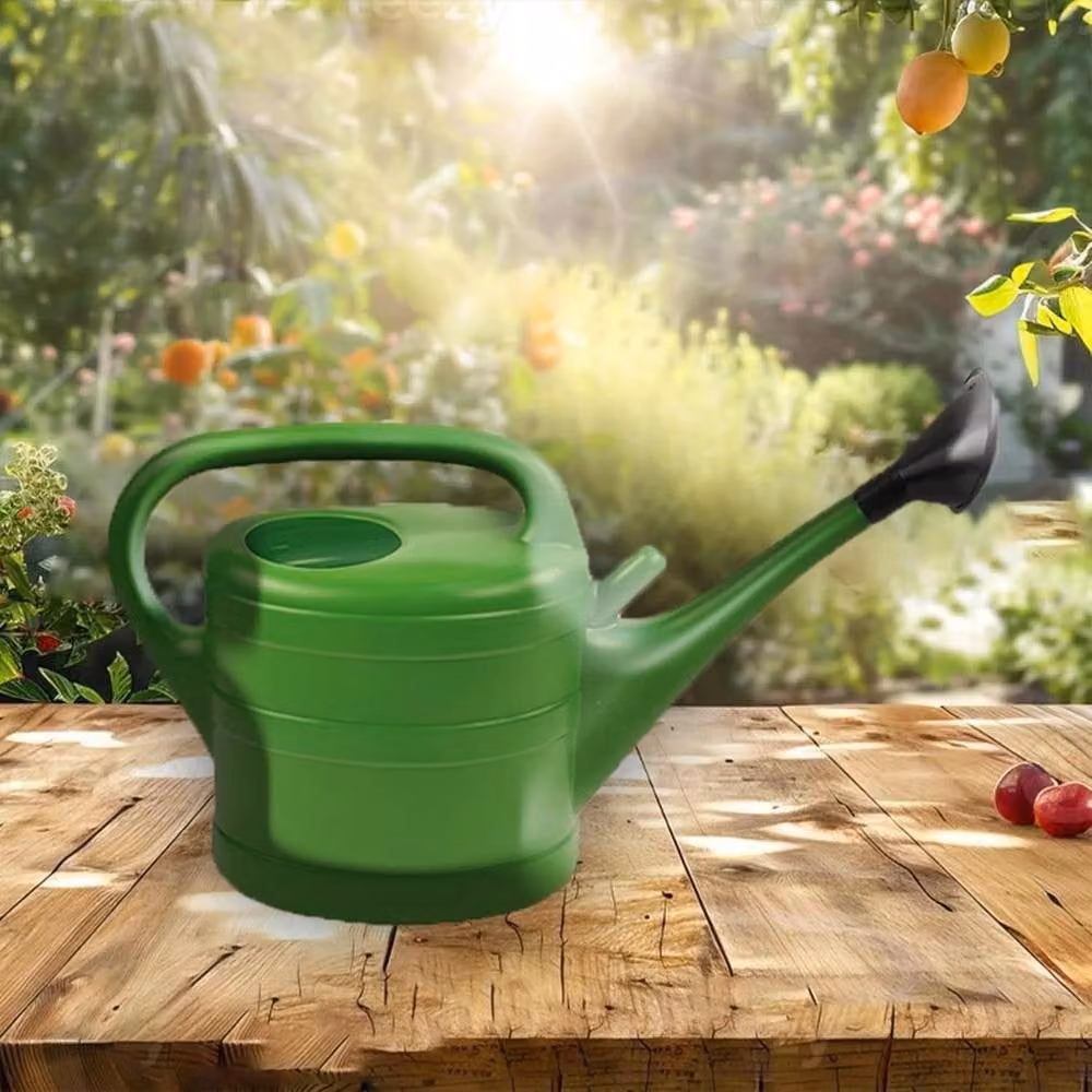 VOGREX Green Plastic Garden Watering Can with Rose – 2