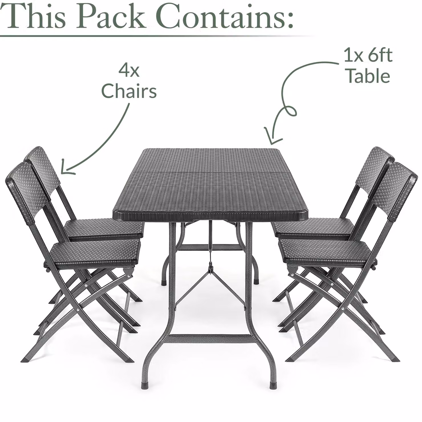 Christow 4 Seater Rattan Effect Garden Dining Set with Rectangular Table and Chairs in Grey and Multicolour – 3
