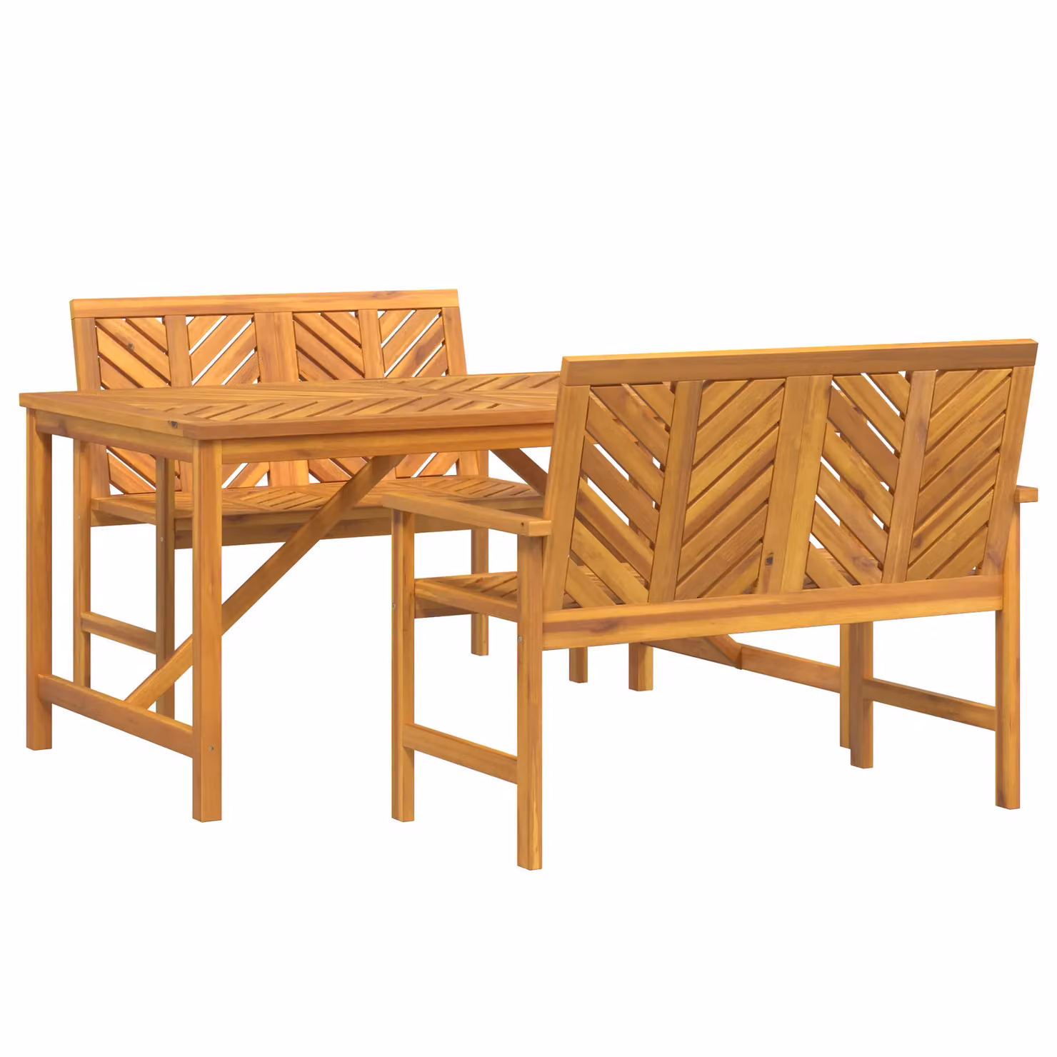 Berkfield Home 3 Piece Acacia Wood Garden Dining Set in Brown – 2