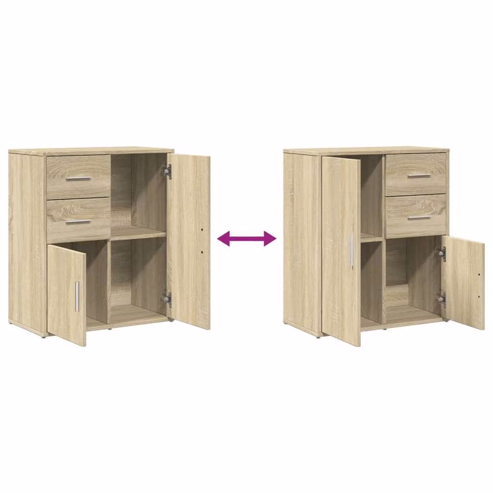 Berkfield Home Sonoma Oak Sideboard in Brown, W/D/H: 60 x 31 x 70 cm – 3