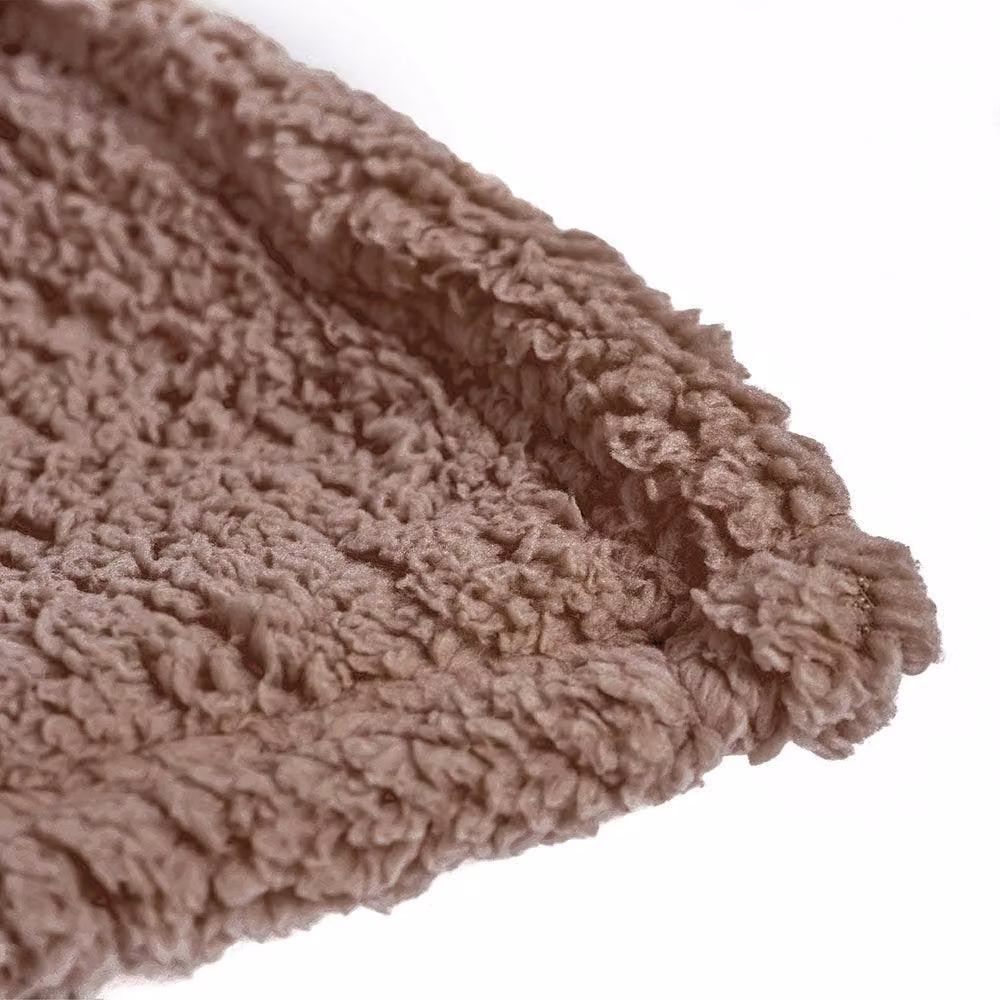 Voltico Super Soft Cuddle Throw Blanket in Light Brown, W: 130 cm, L: 180 cm – 3