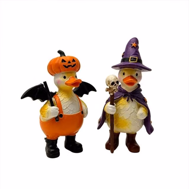 Quipulse 2-Piece Multicolour Halloween Duck Tabletop Ornaments