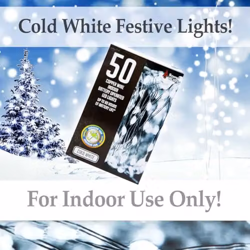 VFM e-Store Indoor Copper Wire Christmas Lights in Cool White (50 LEDs) – 4