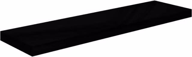 Berkfield Home Floating Wall Shelf in High Gloss Black, W/D/H: 90 x 23.5 x 3.8 cm