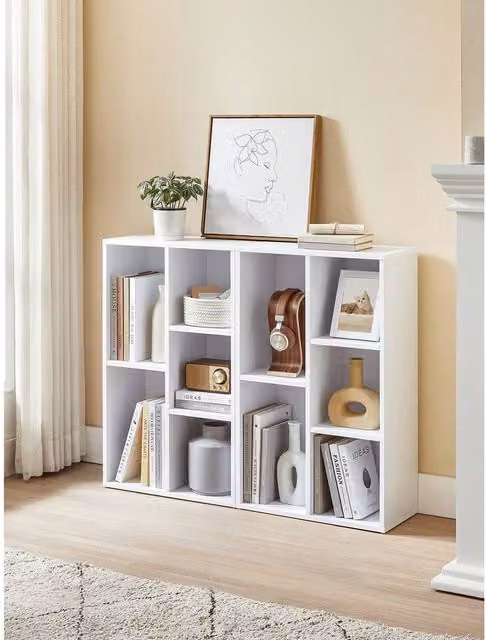 VASAGLE White 5-Compartment Standing Bookshelf and Storage Shelf