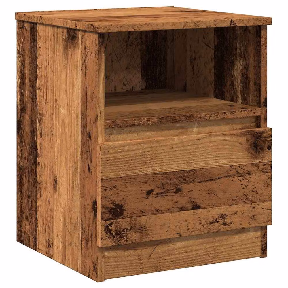 Berkfield Home Classic Bedside Cabinet in Brown Old Wood, W/D/H: 40 x 40 x 50 cm – 3