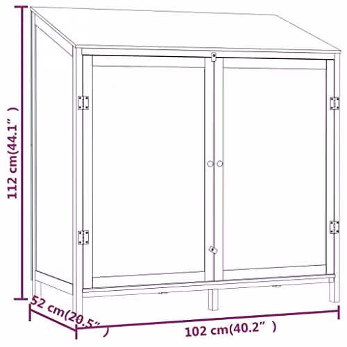 vidaXL Anthracite Solid Wood Fir Garden Shed W/D/H: 102 x 52 x 112 cm – 3