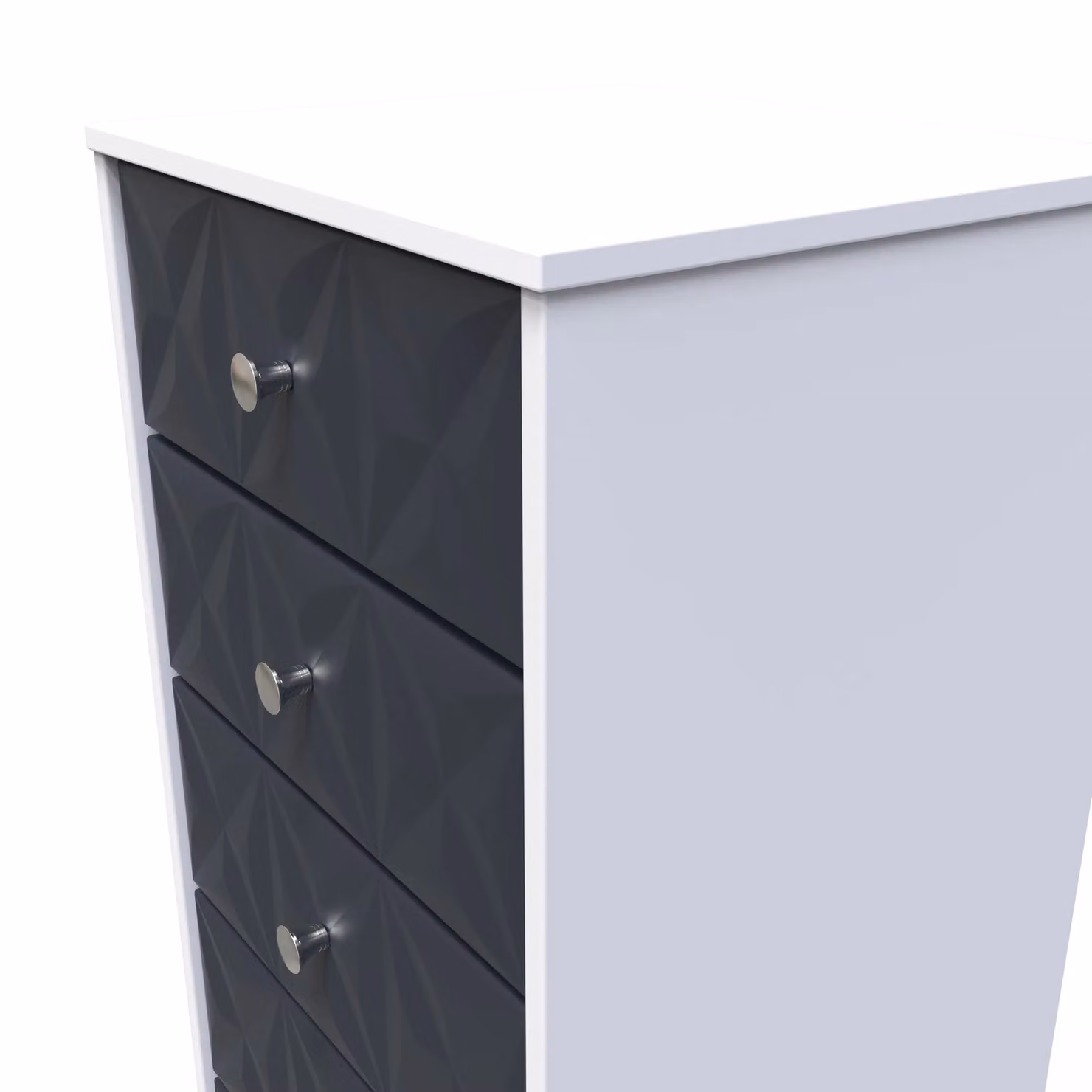 2 U Toledo 5 Drawer Tall Bedside Chest in Dark Blue – 3