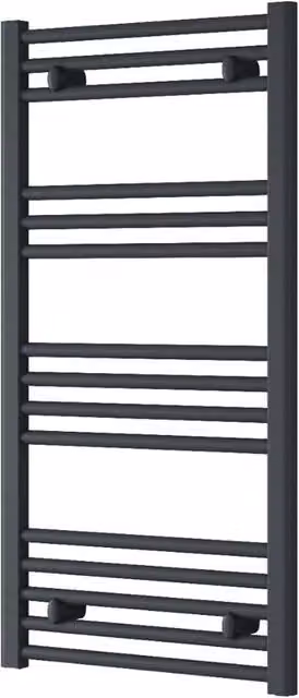 Bathroom Kingdom Capo Electric Straight Heated Towel Rail in Anthracite Grey, W: 50 cm, H: 100 cm