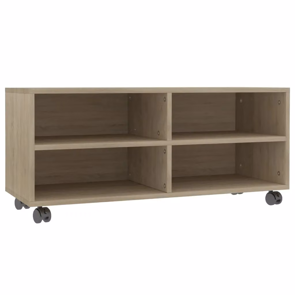 Berkfield Home TV Cabinet with Castors in Sonoma Oak Brown, W/D/H: 90 x 35 x 35 cm – 2