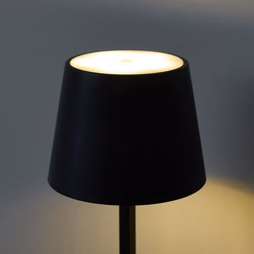 OHS Cordless LED Table Lamp in Black, Dimmable Touch Control Rechargeable Night Light for Bedroom and Reading – 3