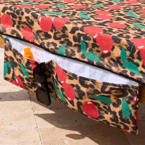 OHS Microfibre Quick-Dry Absorbent Beach Towel with Pocket and Bag, Multicolour, W: 75 cm, L: 215 cm – 2