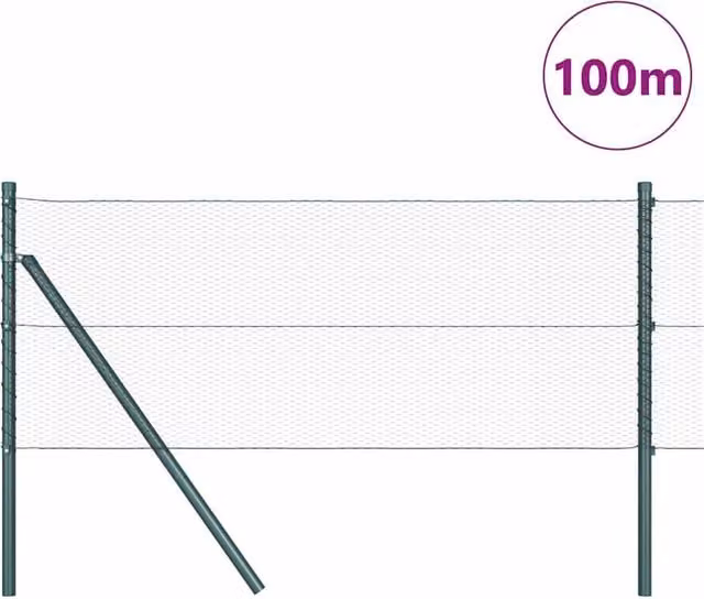 Berkfield Home Green Powder-Coated Steel Hexagon Fence, W: 0.8 m, L: 100 m – 1