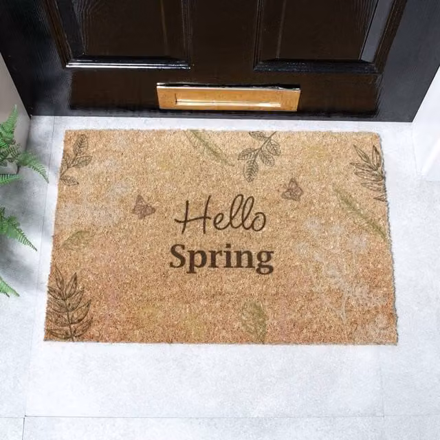Artsy Mats Hello Spring Floral Doormat in Brown, W/D: 60 x 40 cm – 1