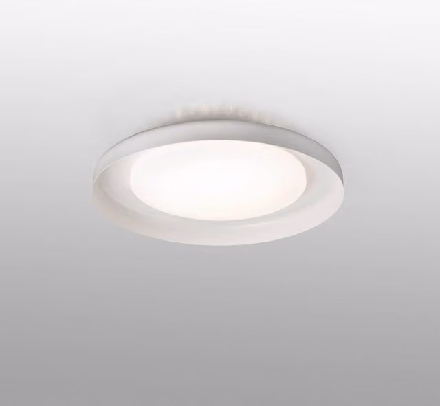 Faro Dolmen LED White Flush Ceiling Lamp, Diameter: 40 cm