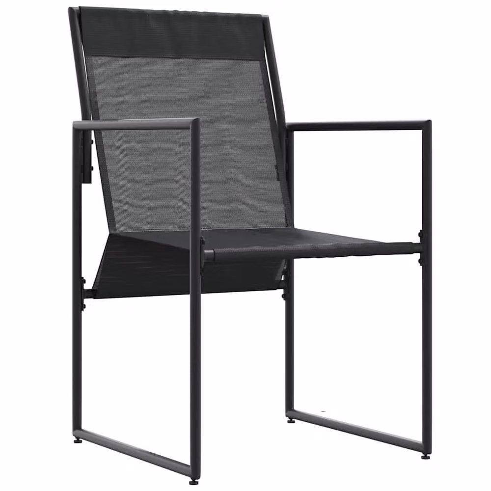 Berkfield Home Modern Garden Chairs with Cushions, 4 Piece Set in Black Textilene – 3