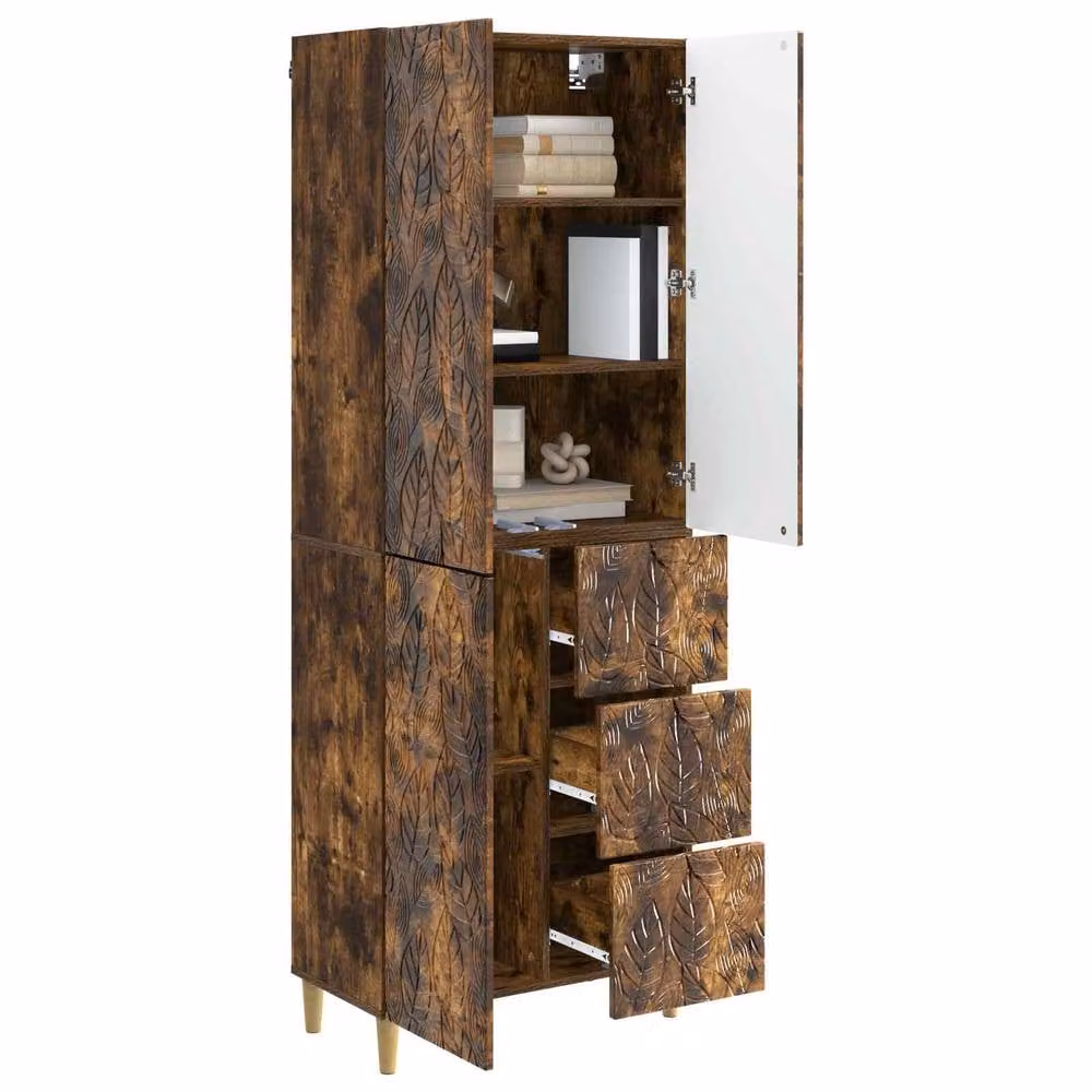 Berkfield Home 2 Piece Smoked Oak Set in Brown