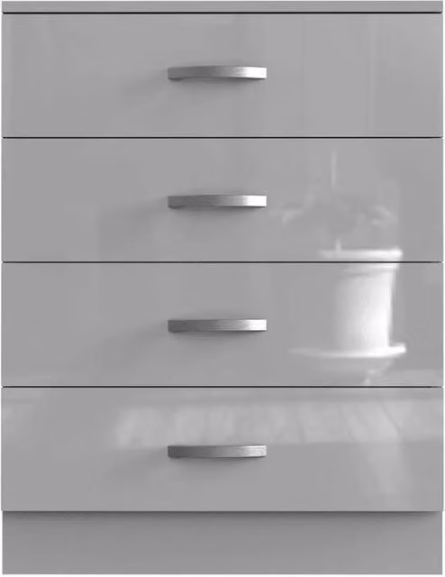 FLAVORA High Gloss Grey Chest of Drawers for your Bedroom