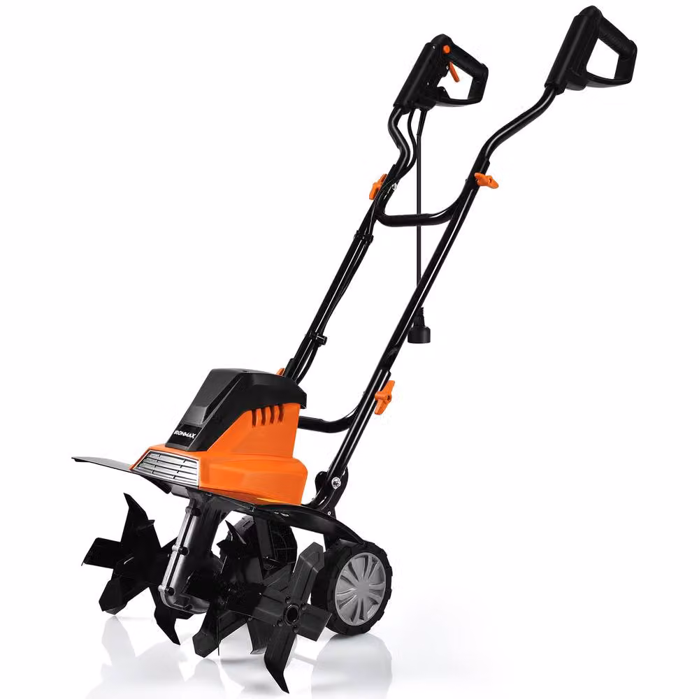 Costway 1500W Electric Tiller Garden Soil Cultivator Rotavator, Orange – 2