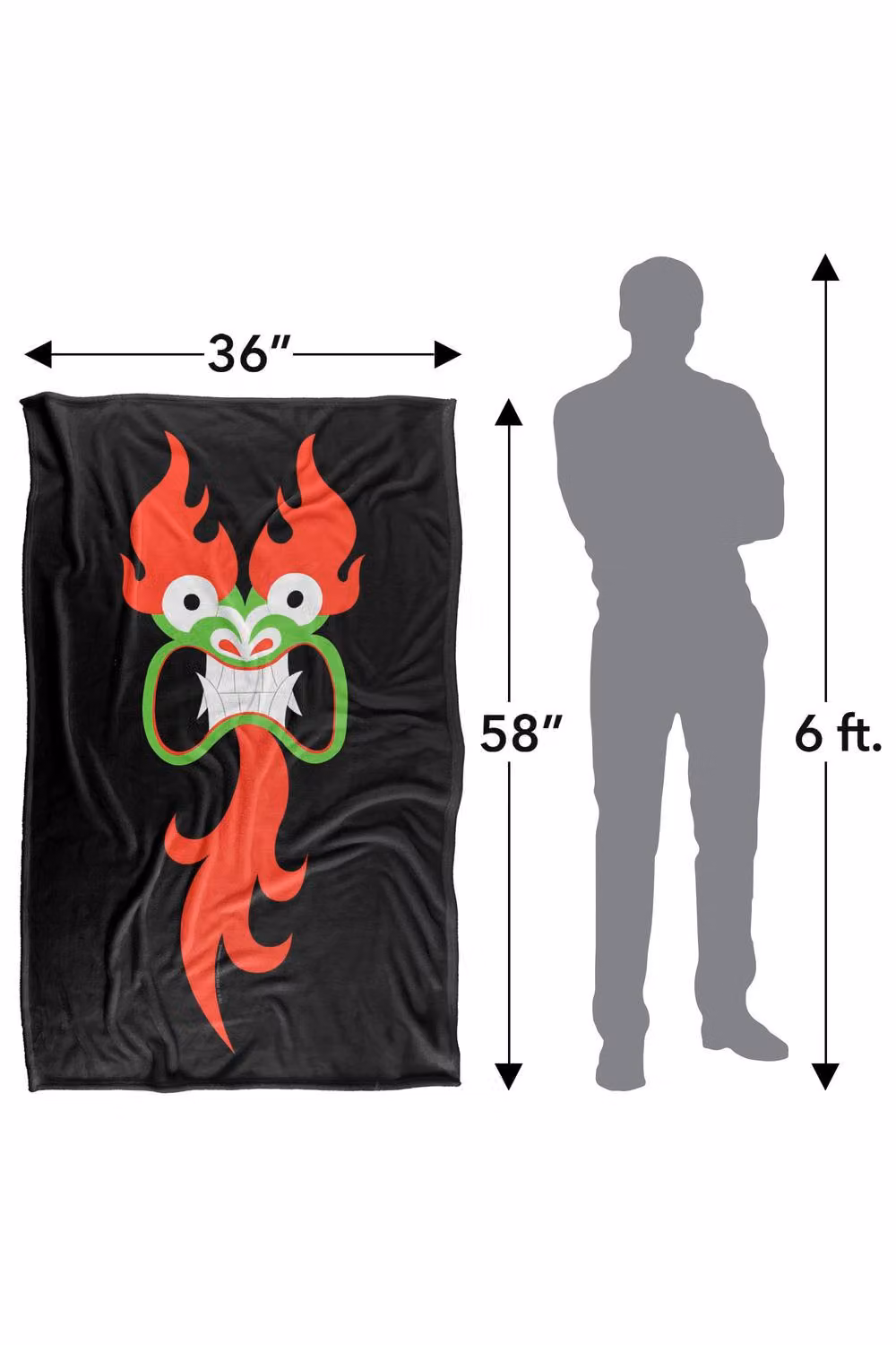 Cartoon Network Samurai Jack Aku Face Super Soft Silky Touch Throw Blanket, Multicolour, Large – 3