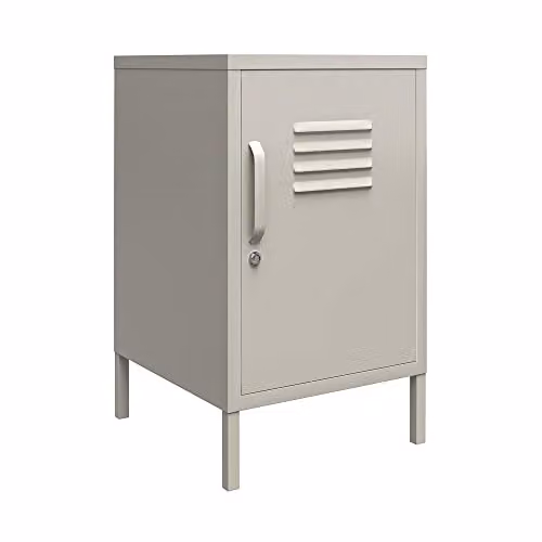 DHP Bradford Metal Locker End Table in Taupe/Beige – 1