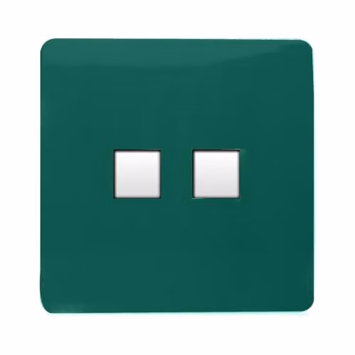 Trendi Switch 2 Gang RJ45 Cat 6 Ethernet and Telephone Secondary Sockets in Dark Forest Green – 2