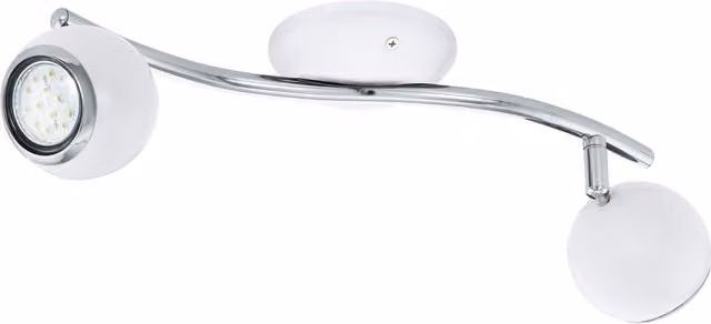 Loops White and Chrome Plated Flush Spot Ceiling Light with 2x3W GU10 LED Bulbs Included