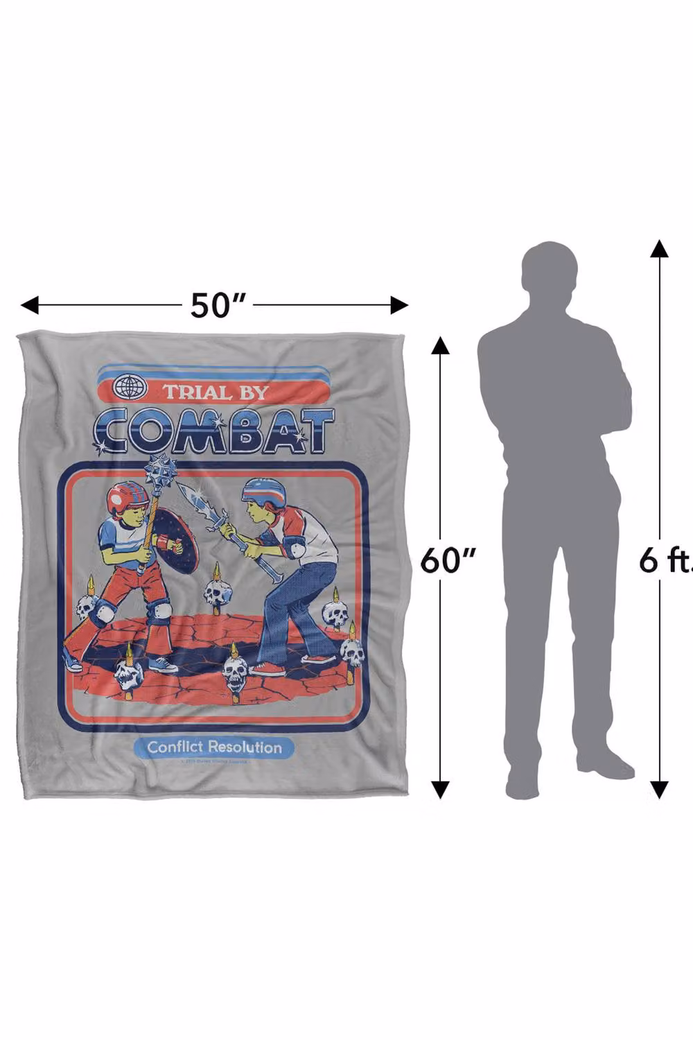 Steven Rhodes Trial By Combat Super Soft Fleece Throw Blanket, Multicolour, W/D/H: 152 x 127 cm – 2