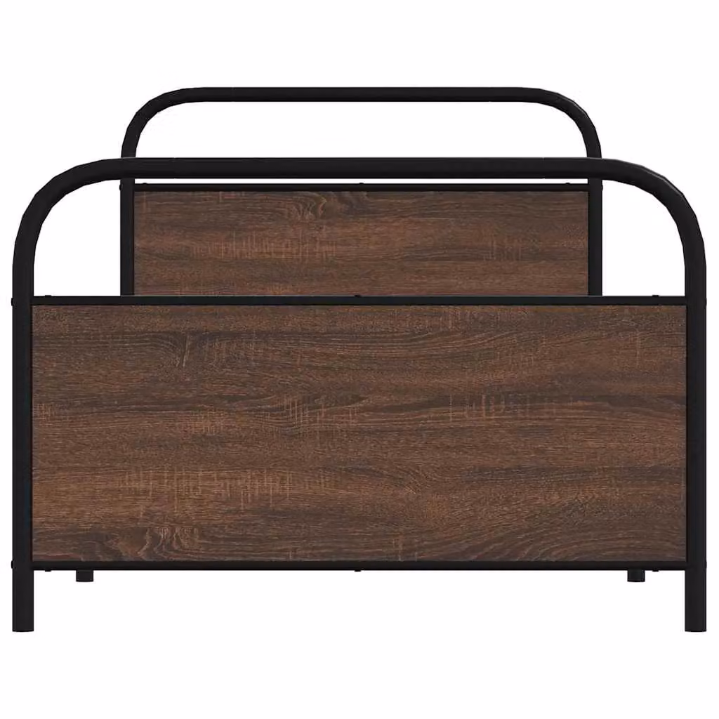 Berkfield Home Single Bed Frame in Brown Oak, W/D/H: 90 x 190 cm – 4