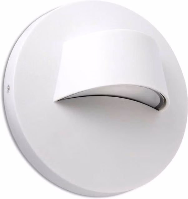 Faro Brow LED Outdoor Round Wall Light in White