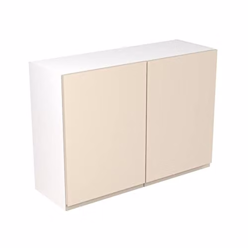Kitchen Kit Cashmere Matt Bridging Wall Cabinet with J-Pull Doors, W: 100 cm, H: 72 cm, D: 33 cm