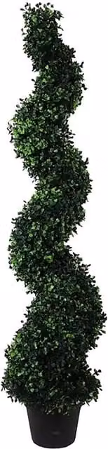 Green Leaf Artificial Boxwood Spiral Twist Topiary Tower Tree with Metal Stand, Height: 120 cm
