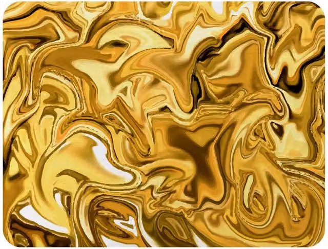 Benjamin Tate Design Golden Liquid Fleece Blanket in Gold and Beige, W: 120 cm, D: 150 cm – 2